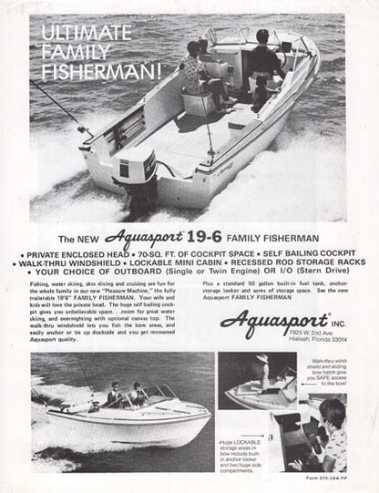 Aquasport 19-6 Family Fisherman Brochure