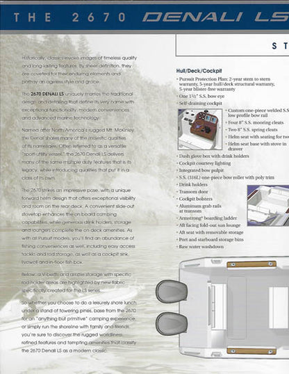 Pursuit 2670 Denali LS Brochure