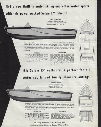 Salem Boats Brochure Package