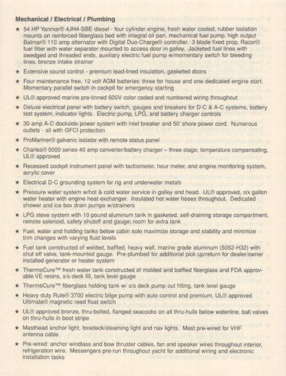 Island Packet 370 Specification Brochure