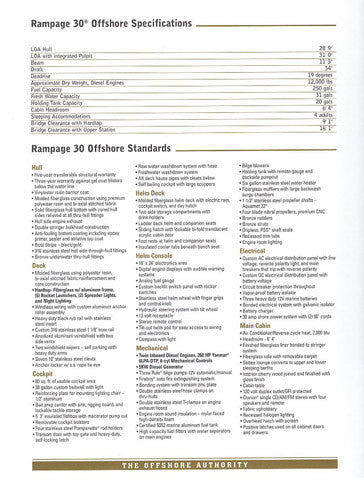Rampage 30 Offshore Specification Brochure