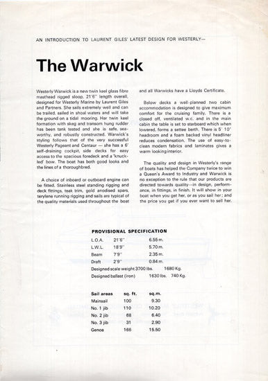 Westerly Warwick Brochure