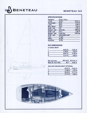 Beneteau 323 Specification Brochure