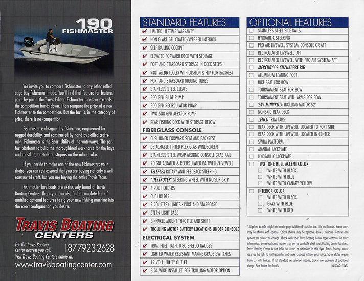 Travis Fishmaster 190 Brochure