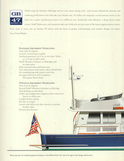 Grand Banks Eastbay 47FB Brochure