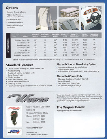 Weeres 2005 Special Edition Pontoon Brochure