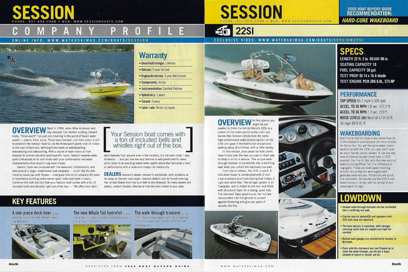 Session WaterSki Magazine Reprint Brochure