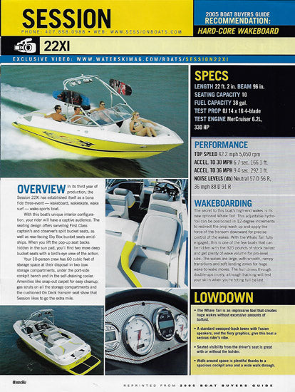 Session WaterSki Magazine Reprint Brochure