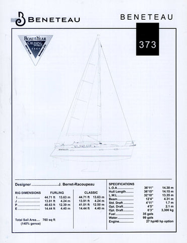 Beneteau 373 Specification Brochure