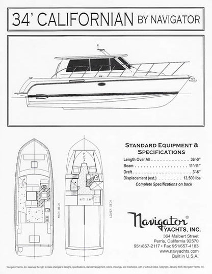 Californian 34 Specification Brochure