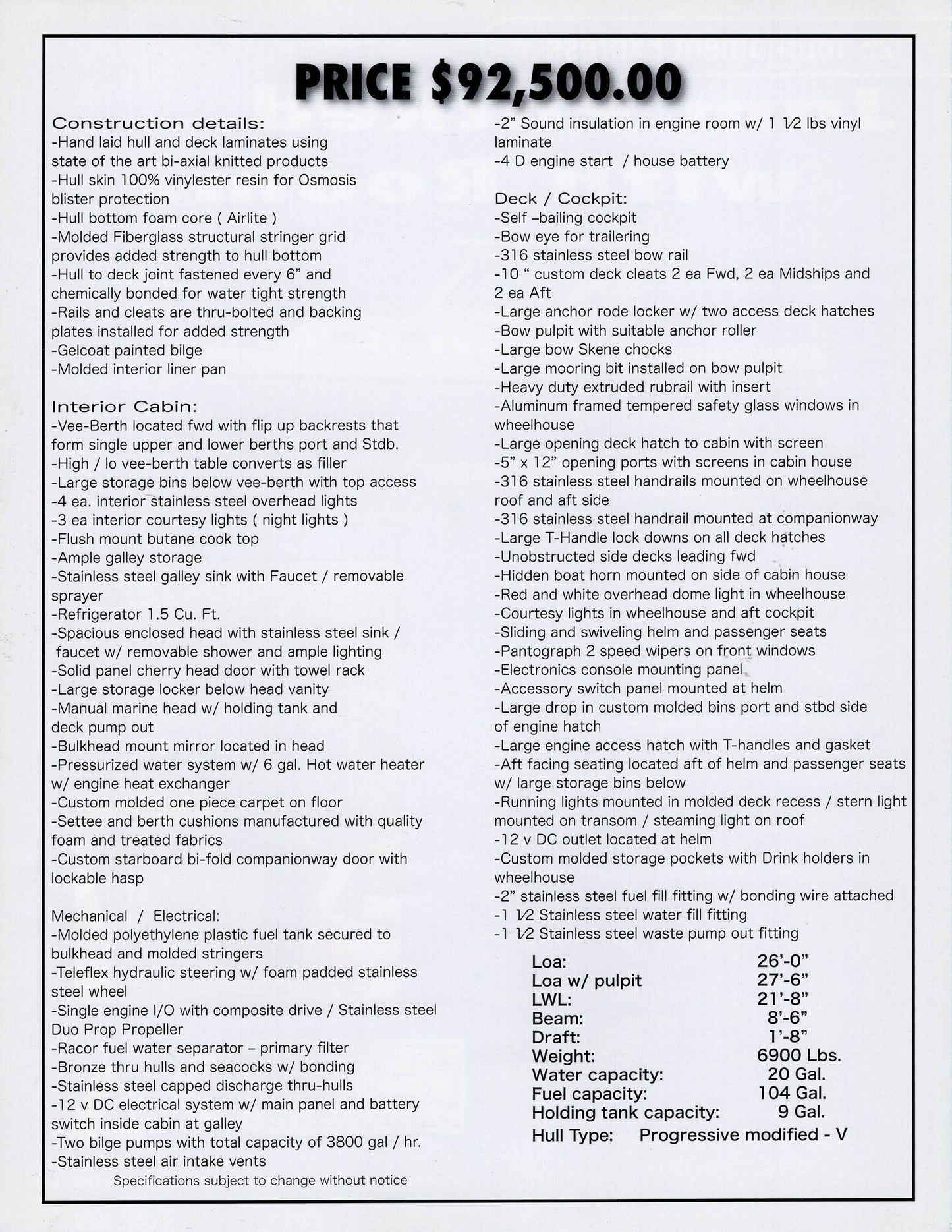 Albin 26 Tournament Express Brochure