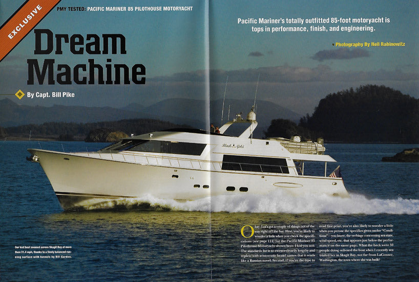 Pacific Mariner 85 Power & Motoryacht Magazine Reprint Brochure