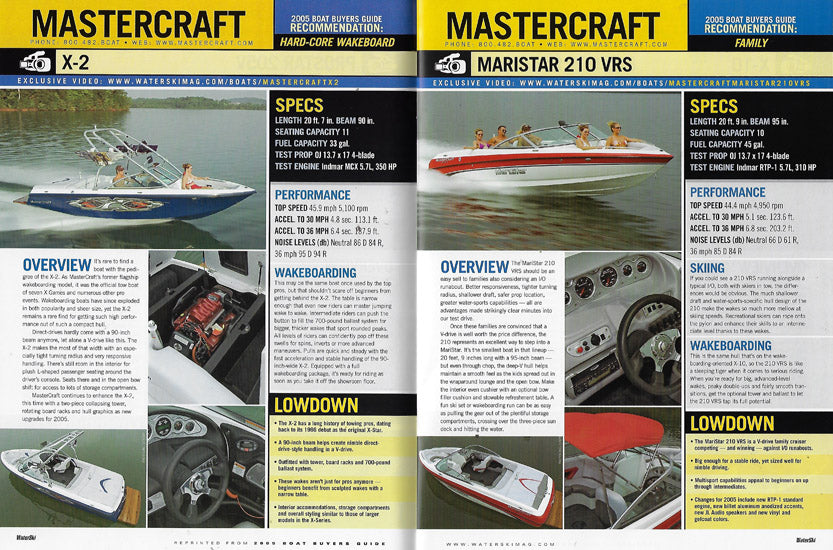 Mastercraft 2005 Waterski Magazine Reprint Brochure