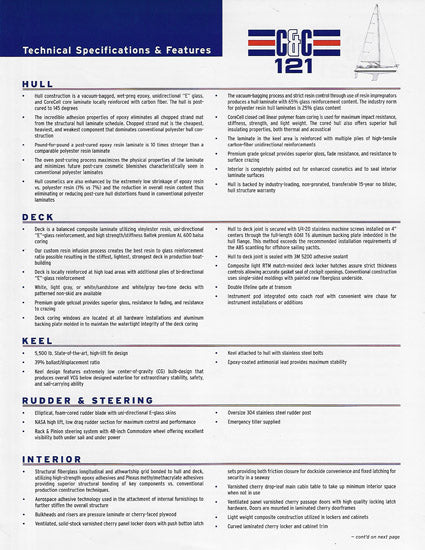 C&C 121 Specification Brochure - 2005