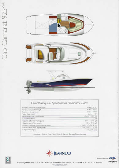 Jeanneau Cap Camarat 925 Walk Around Brochure
