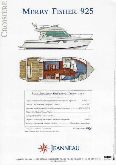 Jeanneau Merry Fisher 925 Brochure