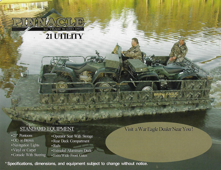 War Eagle 2004 Pinnacle Pontoon Brochure
