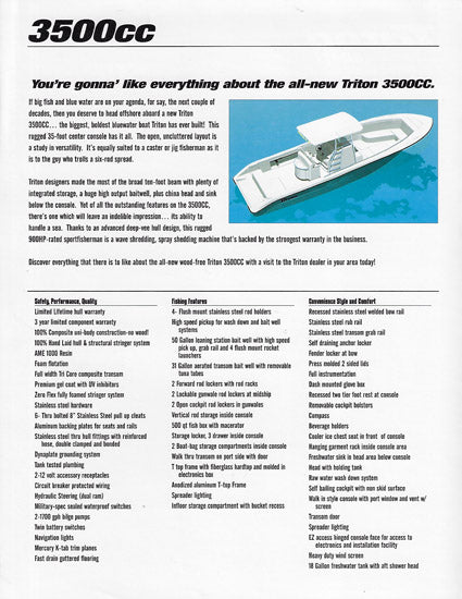 Triton 3500CC Center Conole Brochure