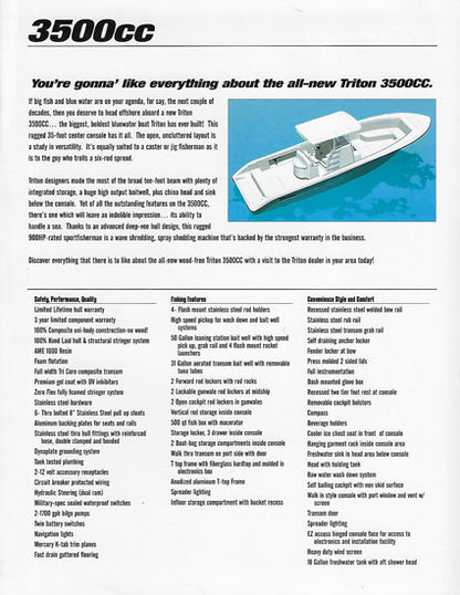 Triton 3500CC Center Conole Brochure