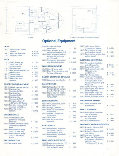 Uniflite 38 Convertible Specification Brochure