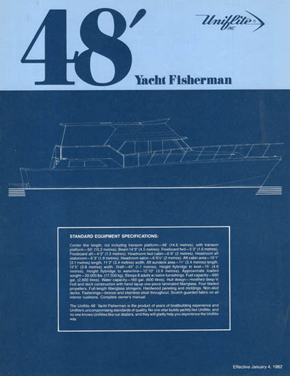 Uniflite 48 Yacht Fisherman Specification Brochure