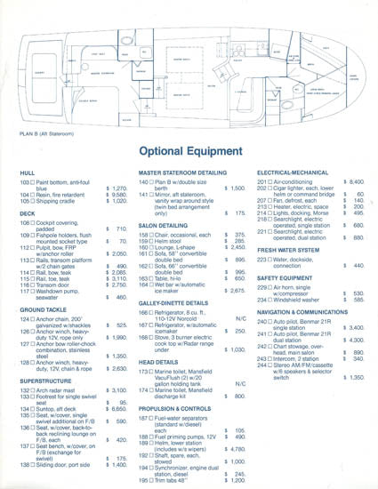 Uniflite 48 Yacht Fisherman Specification Brochure