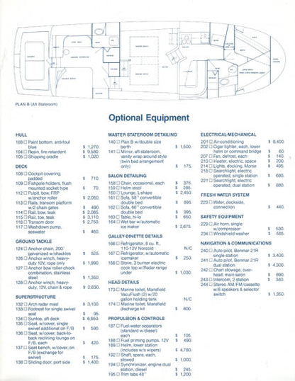 Uniflite 48 Yacht Fisherman Specification Brochure