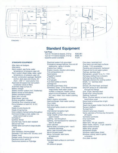 Uniflite 48 Yacht Fisherman Specification Brochure