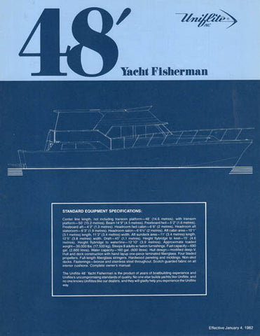 Uniflite 48 Yacht Fisherman Specification Brochure