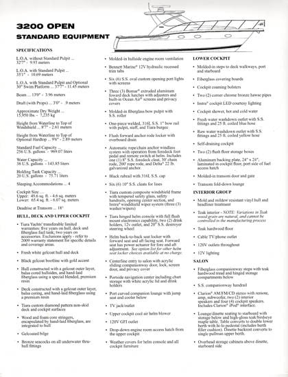 Tiara 3200 Open Specification Brochure – SailInfo I boatbrochure.com
