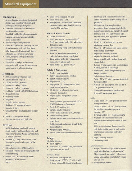 Carver 530 Voyager Specification Brochure