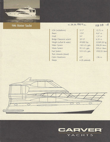 Carver 506 Motoryacht Specification Brochure