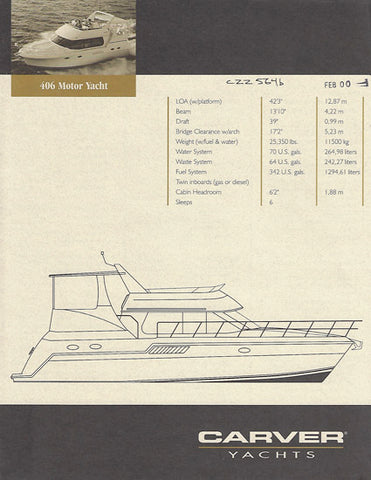 Carver 406 Motoryacht Specification Brochure