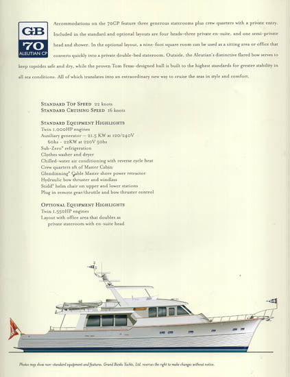 Grand Banks Aleutian 70 Brochure