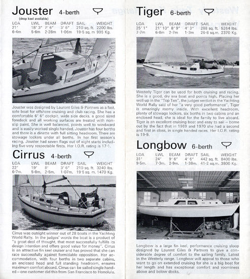 Westerly 1971 - 1972 Brochure