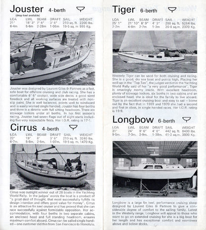 Westerly 1971 - 1972 Brochure