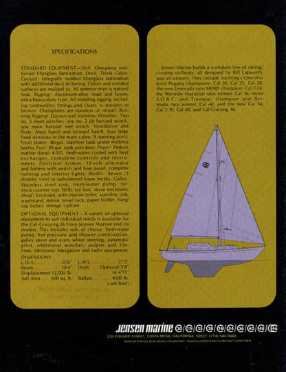 Cal 36 Cruising Brochure