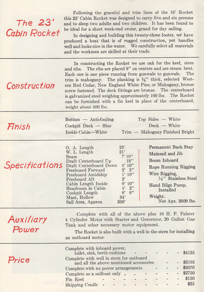 True Cabin Rocket 23 Brochure