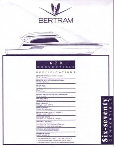 Bertram 670 Convertible Specification Brochure