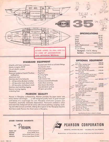 Pearson Alberg 35 Brochure