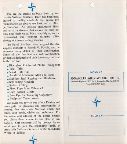 Annapolis Sailboats Brochure
