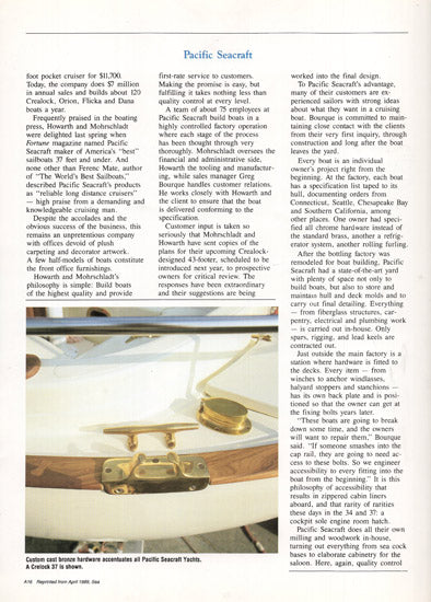 Pacific Seacraft Sea Magazine Reprint