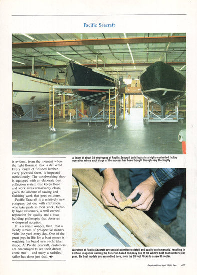 Pacific Seacraft Sea Magazine Reprint