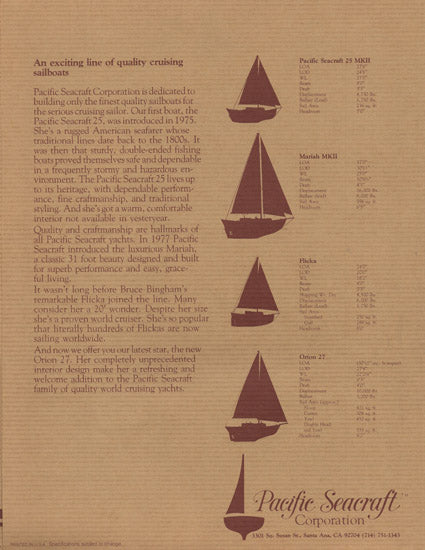 Pacific Seacraft Orion 27 Brochure