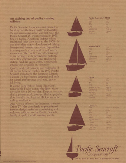 Pacific Seacraft Orion 27 Brochure