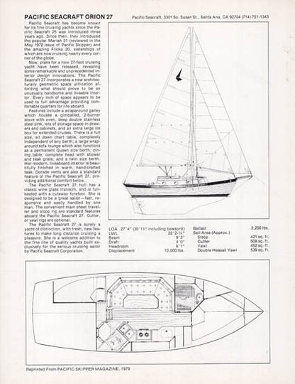 Pacific Seacraft Orion 27 Brochure