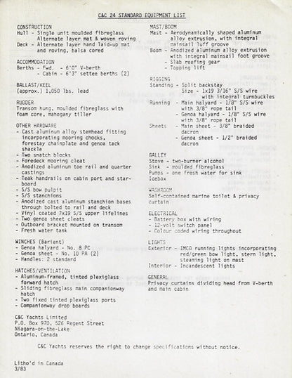 C&C 24 Brochure