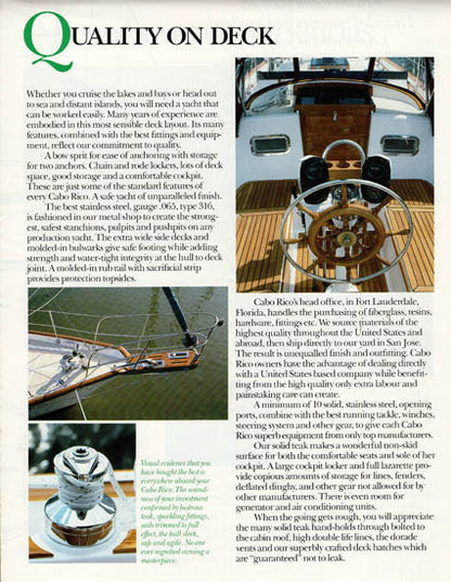 Cabo Rico 38 Poster Brochure