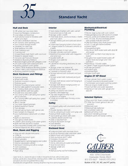 Caliber 35 Specification Brochure