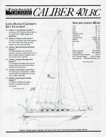 Caliber 40LRC Specification Brochure